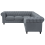 Beliani Corner Sofa 6 Seater CHESTERFIELD Fabric Grey Right Hand 6