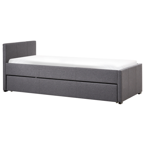 Beliani Trundle Bed Fabric MARMANDE 90 x 200 cm (EU Single) Dark Grey 1