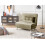 Beliani Single Sofa Bed FARRIS Velvet Olive Green 2
