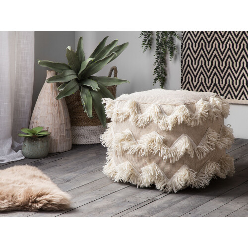 Beliani Pouffe NASHIK Cotton Beige 1