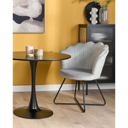 Beliani Armchair LOVELOCK Velvet Grey 1