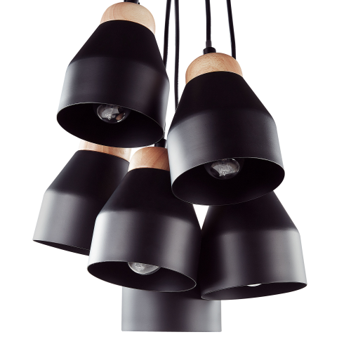 Beliani Pendant Lamp CESTOS Metal Black 1