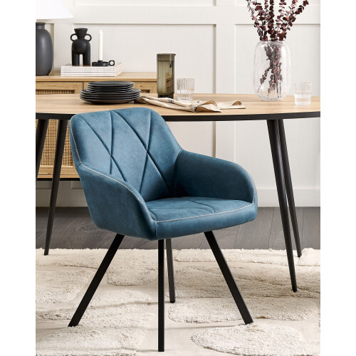 Beliani Set of 2 Dining Chairs MONEE Fabric Teal 1