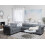 Beliani Corner Sofa 6 Seater CHESTERFIELD Fabric Grey Right Hand 2