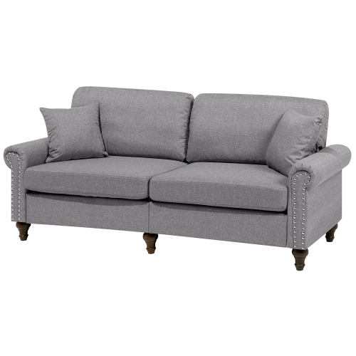 Beliani Sofa 3 Seater OTRA Fabric Light Grey 1