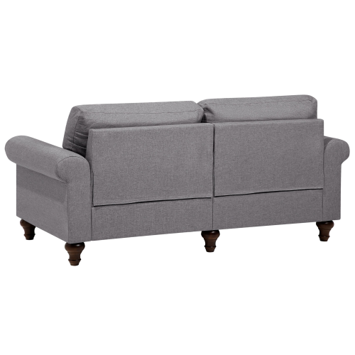 Beliani Sofa 3 Seater OTRA Fabric Light Grey 2