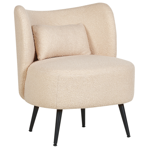 Beliani Armchair OTSBY Boucle Beige 1