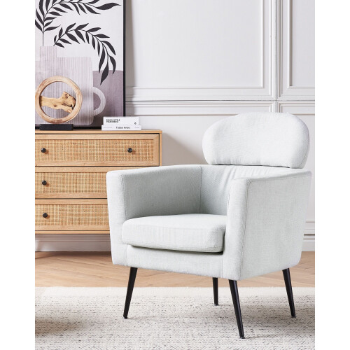 Beliani Armchair SOBY Fabric Light Grey 1