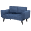 Beliani Sofa Bed 2 Seater BREKKE Fabric Navy Blue 4