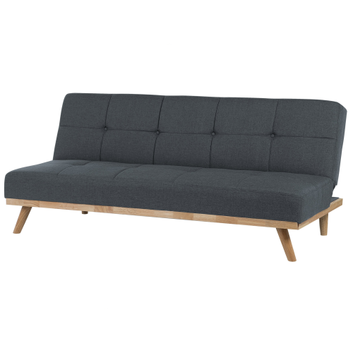 Beliani Sofa Bed 3 Seater FROYA Fabric Dark Grey 1