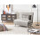 Beliani Single Sofa Bed FARRIS Velvet Light Grey 2