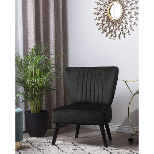 Beliani Armchair VAASA Velvet Black 1