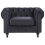 Beliani Armchair CHESTERFIELD Velvet Black 6