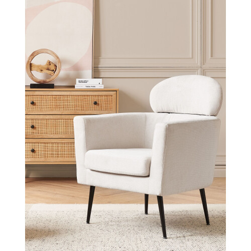 Beliani Armchair SOBY Fabric Off-White 1