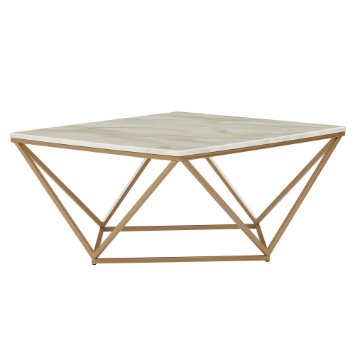Beliani Coffee Table MALIBU Marble/ Gold 1