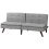 Beliani Sofa Bed 3 Seater RONNE Fabric Light Grey 6