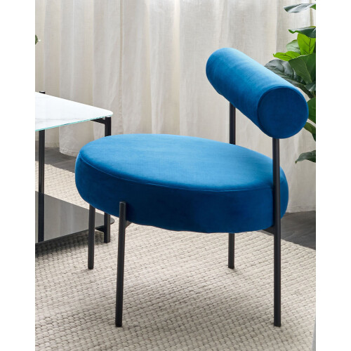 Beliani Armchair ALPHA Velvet Navy Blue 1
