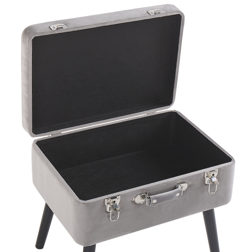 Beliani Storage Stool MALLARD Velvet Grey 1