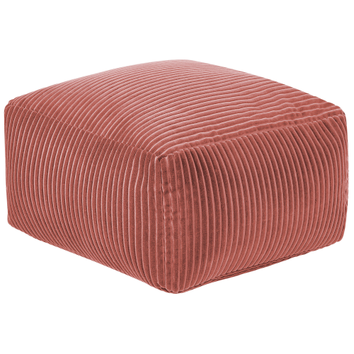 Beliani Pouffe MUKKI Cotton Light Red 1
