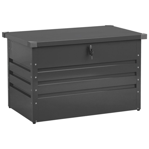 Beliani Storage Box CEBROSA 100 cm 62 cm Metal Graphite Grey 1