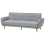 Beliani Sofa Bed 3 Seater FLORLI Fabric Light Grey 6