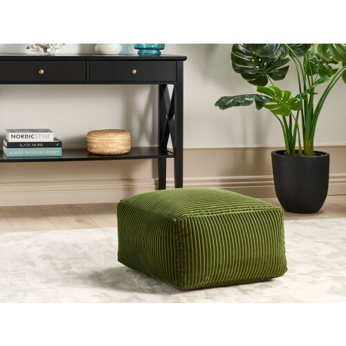 Beliani Pouffe MUKKI Cotton Dark Green 2