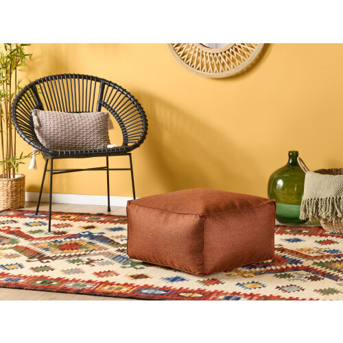 Beliani Pouffe BOULDER Fabric Golden Brown 1