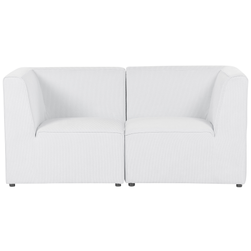 Beliani Modular Sofa 2 Seater LEMVIG Off-White Corduroy 2