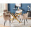 Beliani Dining Table MARAMO Gold 120 cm 70 cm Tempered Glass 3