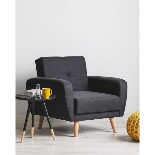 Beliani Recliner Chair FLORLI Fabric Black 2