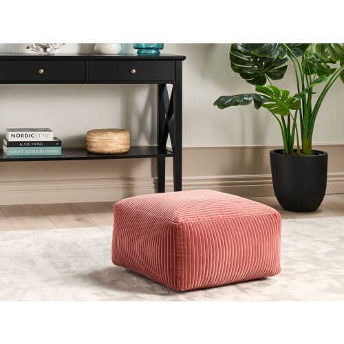 Beliani Pouffe MUKKI Cotton Light Red 1