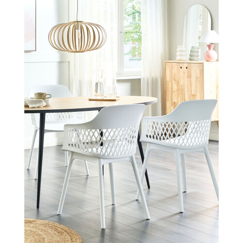 Beliani Set of 2 Dining Chairs ALMIRA White 1