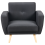 Beliani Recliner Chair FLORLI Fabric Black 2
