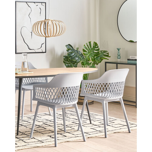 Beliani Set of 2 Dining Chairs ALMIRA Light Grey 1