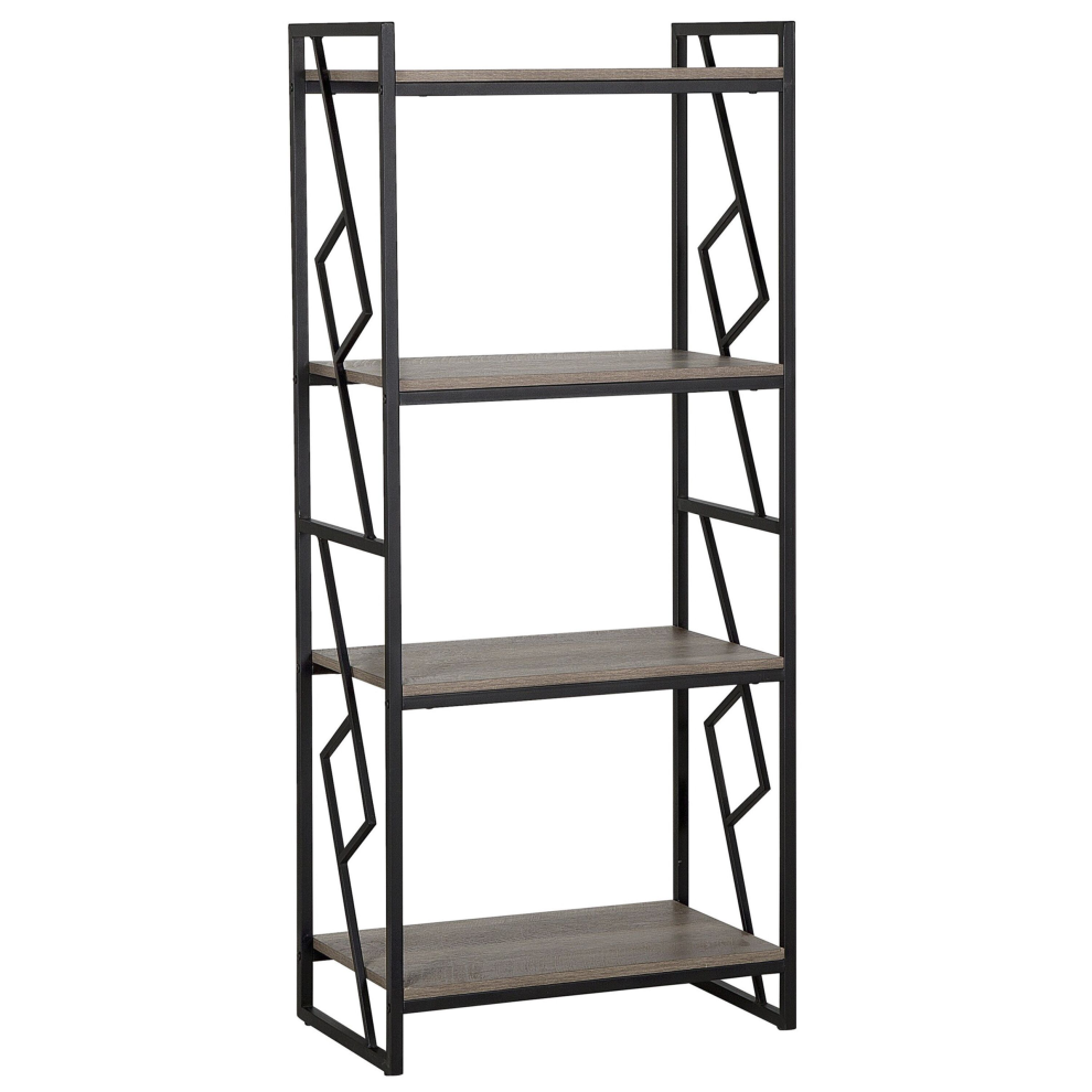 4 Tier Bookcase FORRES 143 cm Brown/ Black