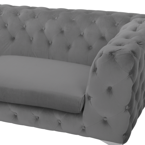 Beliani Sofa 3 Seater SOTRA Velvet Grey 1