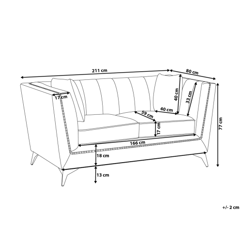 Beliani Sofa 3 Seater GAULA Velvet Teal 2