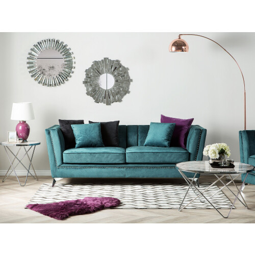 Beliani Sofa 3 Seater GAULA Velvet Teal 1