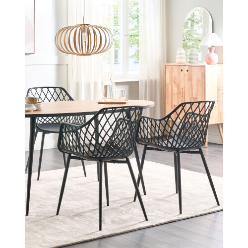 Beliani Set of 2 Dining Chairs NASHUA II Black 1