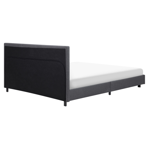 Beliani Bed Fabric ALBI 160 x 200 cm (EU King Size) Grey 1