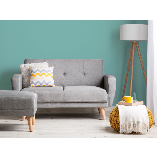 Beliani Sofa Bed 2 Seater FLORLI Fabric Light Grey 2