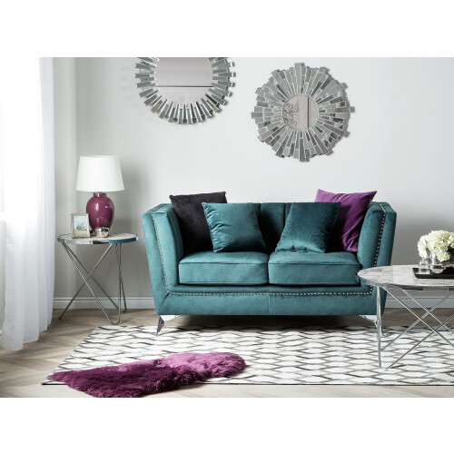 Beliani Sofa 2 Seater GAULA Velvet Teal 2