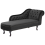 Beliani Right-Hand Chaise Longue NIMES Velvet Black 4