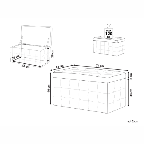 Beliani Storage Ottoman MICHIGAN Faux Leather White 2