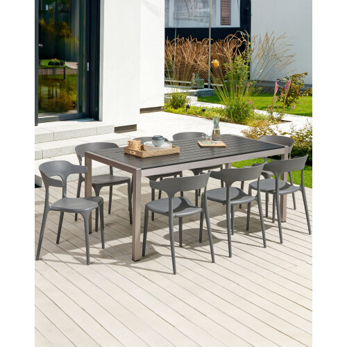 Beliani Set of 8 Dining Chairs GUBBIO Grey 1