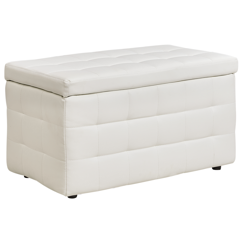 Storage Ottoman MICHIGAN Faux Leather White