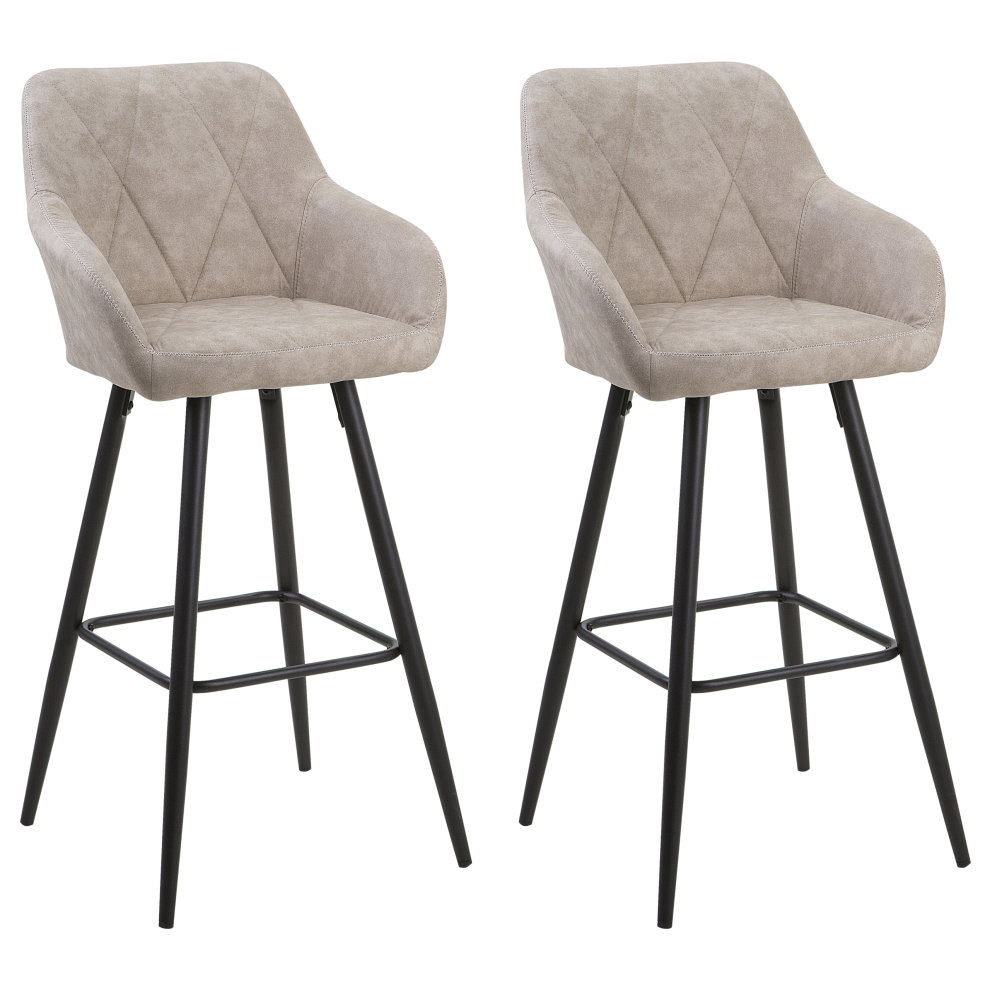 Set of 2 Bar Chairs DARIEN Beige
