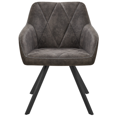 Beliani Set of 2 Dining Chairs MONEE Fabric Dark Grey 2