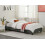 Beliani Bed without Headboard Fabric ROANNE 90 x 200 cm (EU Single) Grey 2