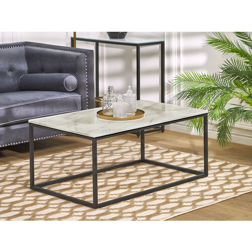 Beliani Coffee Table DELANO Marble/ Black 2